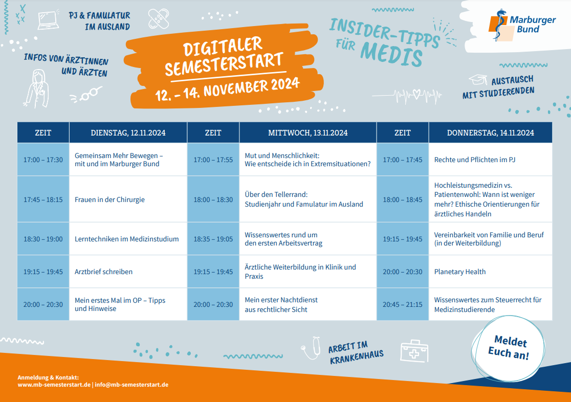 Digitaler Semesterstart 2024 Programm