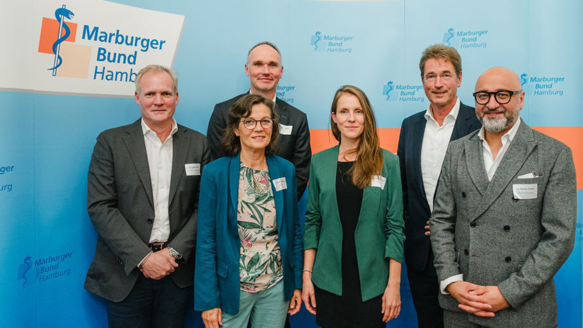 Dr. Jochen Kriens, Dr. Gudrun Schittek, Björn Döring, Dana Bethkenhagen, Dr. Ulrich Wandschneider und Dr. Pedram Emami (von links)