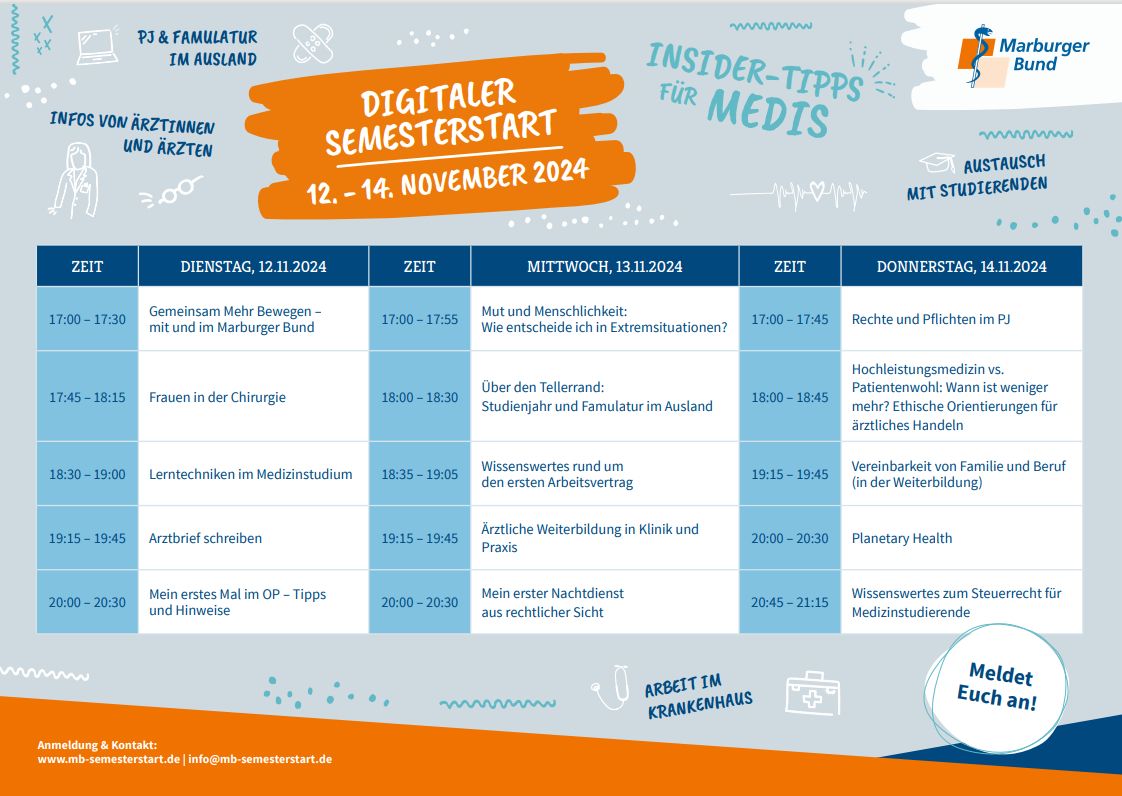 Programm Digitaler Semesterstart 2024