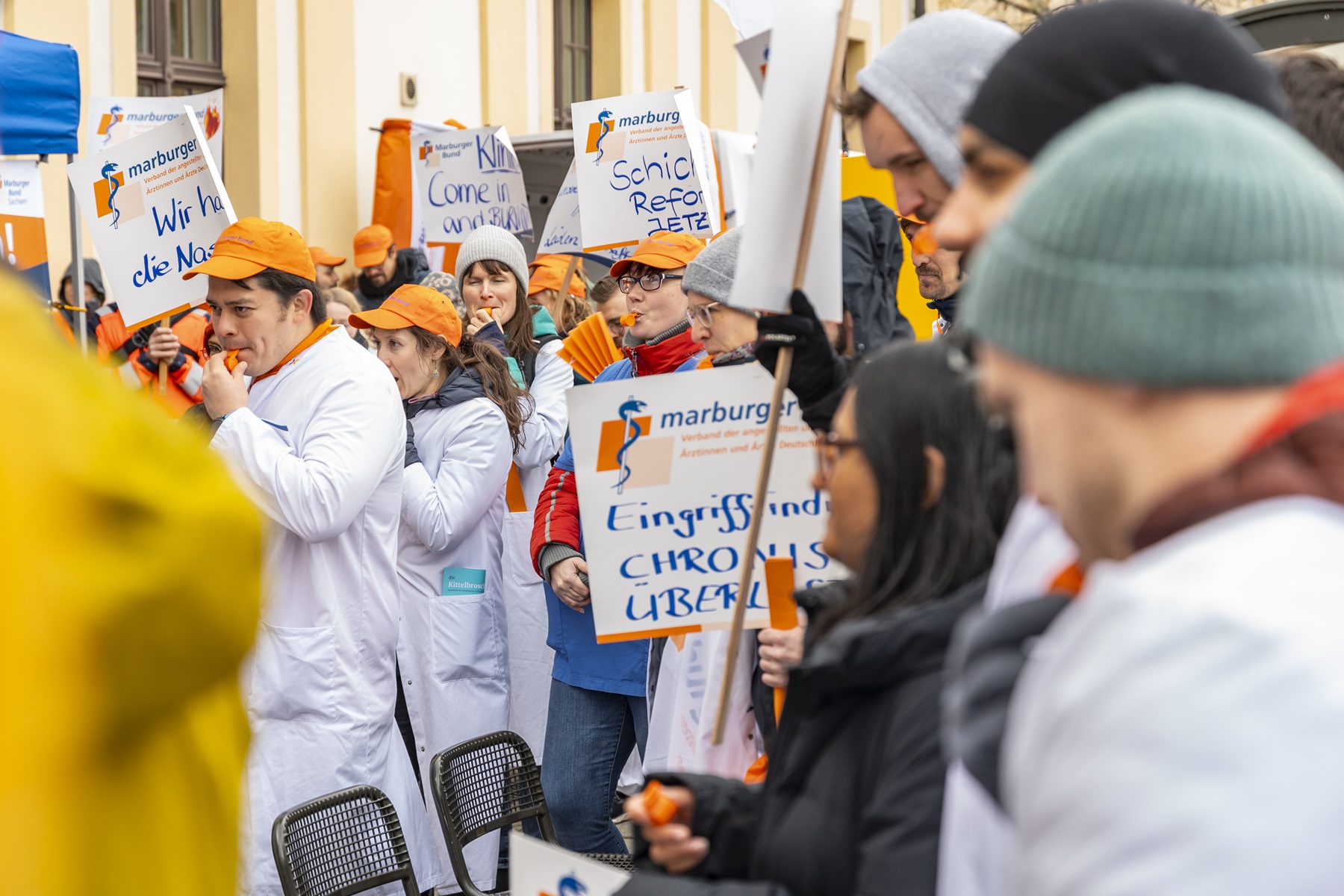 Ärztestreik am Städtischen Klinikum Dresden am 28.11.2024. Bild: MB Sachsen/Jungnickel