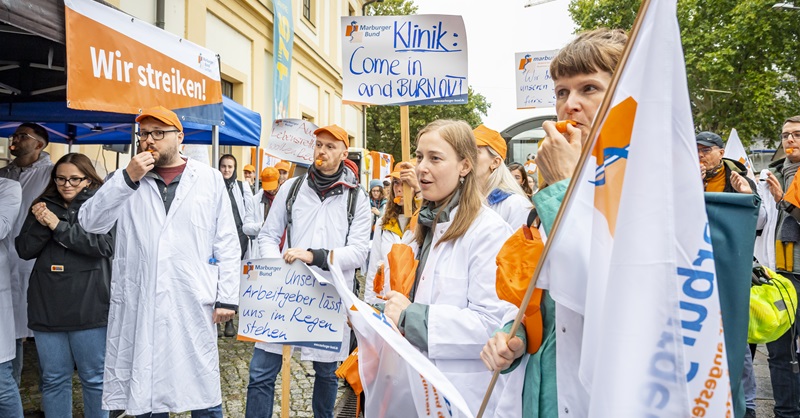 Warnstreik Städtisches Klinikum Dresden. Bild: MB Sachsen/Jungnickel